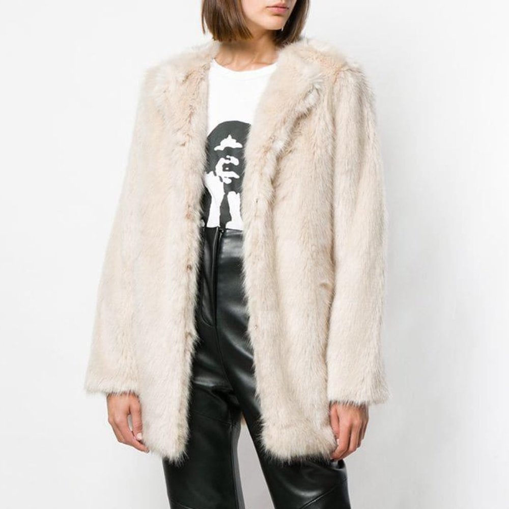Helmut Lang Oversized Faux Fur Coat